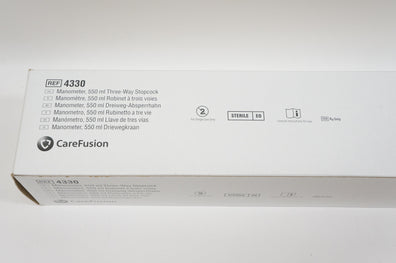 CareFusion 4330 Manometer, 550ml Three-Way Stopcock - box of 10